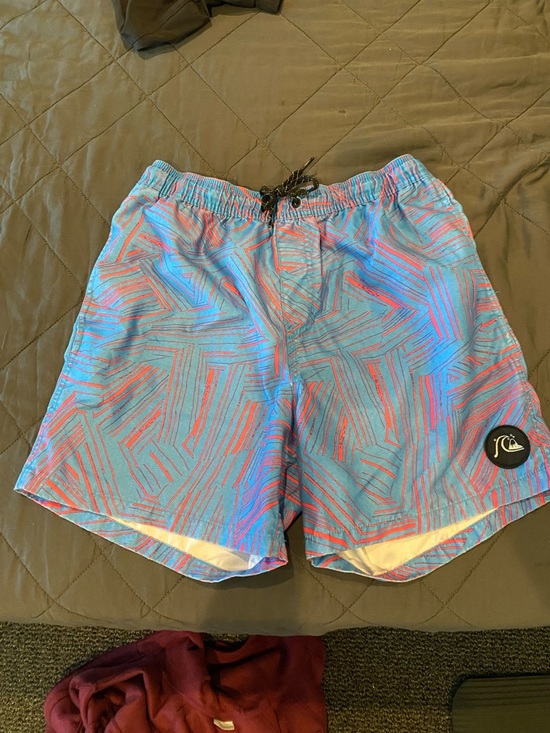 Quiksilver Other - Quiksilver Blue & Coral Patterned Shorts